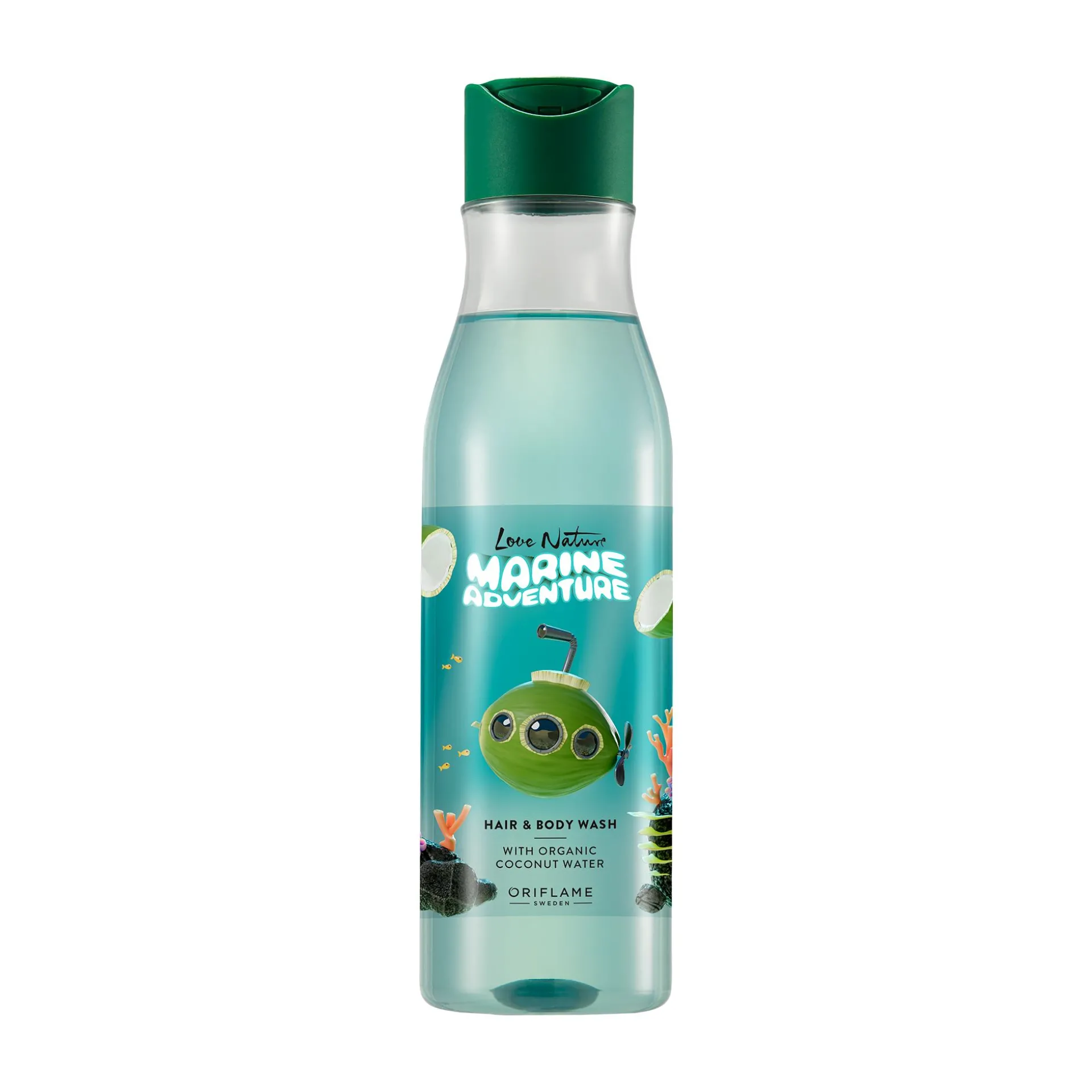 Champô e Gel de Banho com Água de Coco Biológico Marine Adventure Love Nature 250 ml.