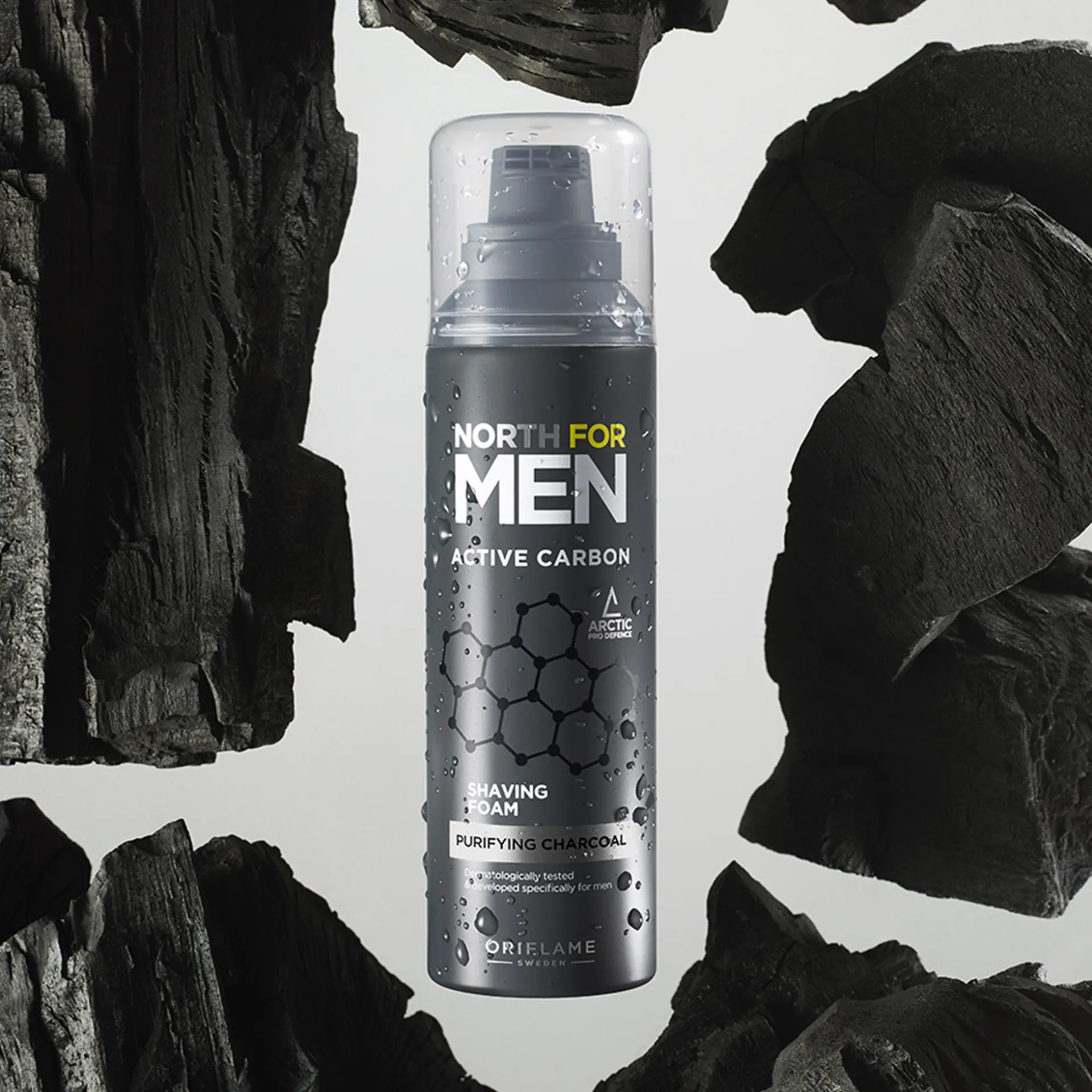 Espuma de Barbear com Carvão Ativado North For Men 200 ml.