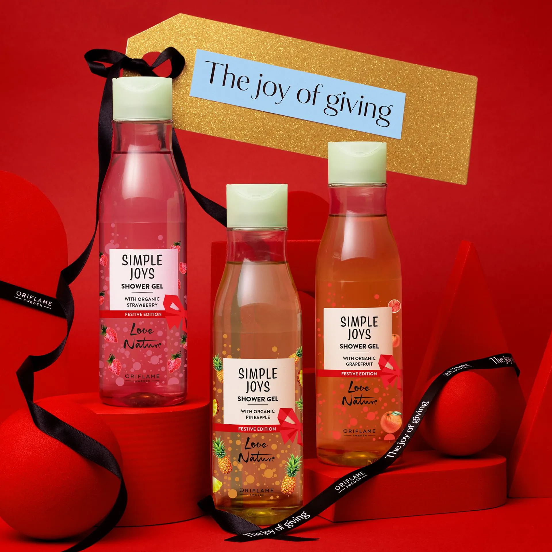 Gel de Banho com Ananás Biológico Edição Natal Simple Joys Love Nature 250 ml.