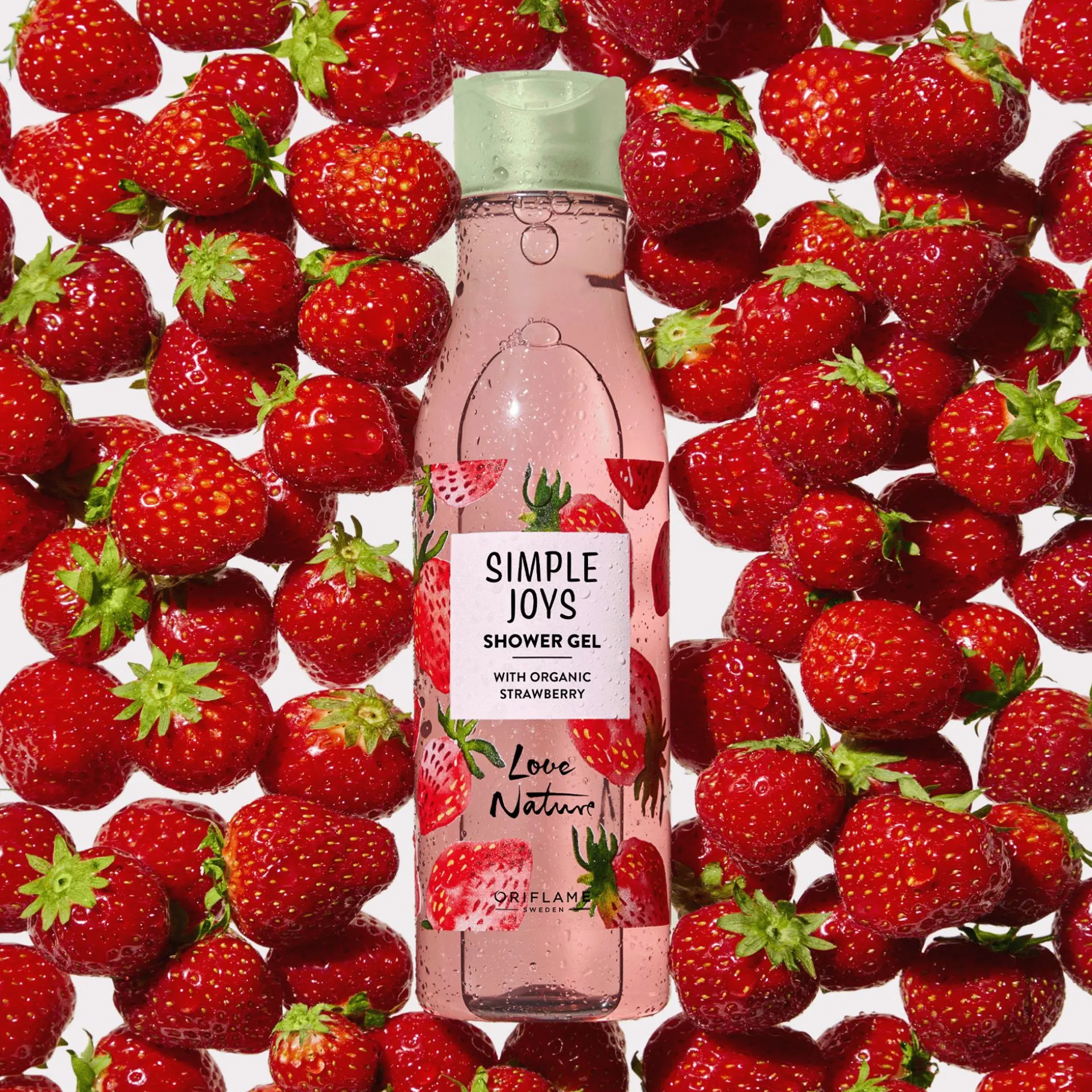 Gel de Banho com Morango Biológico Simple Joys Love Nature 250 ml.