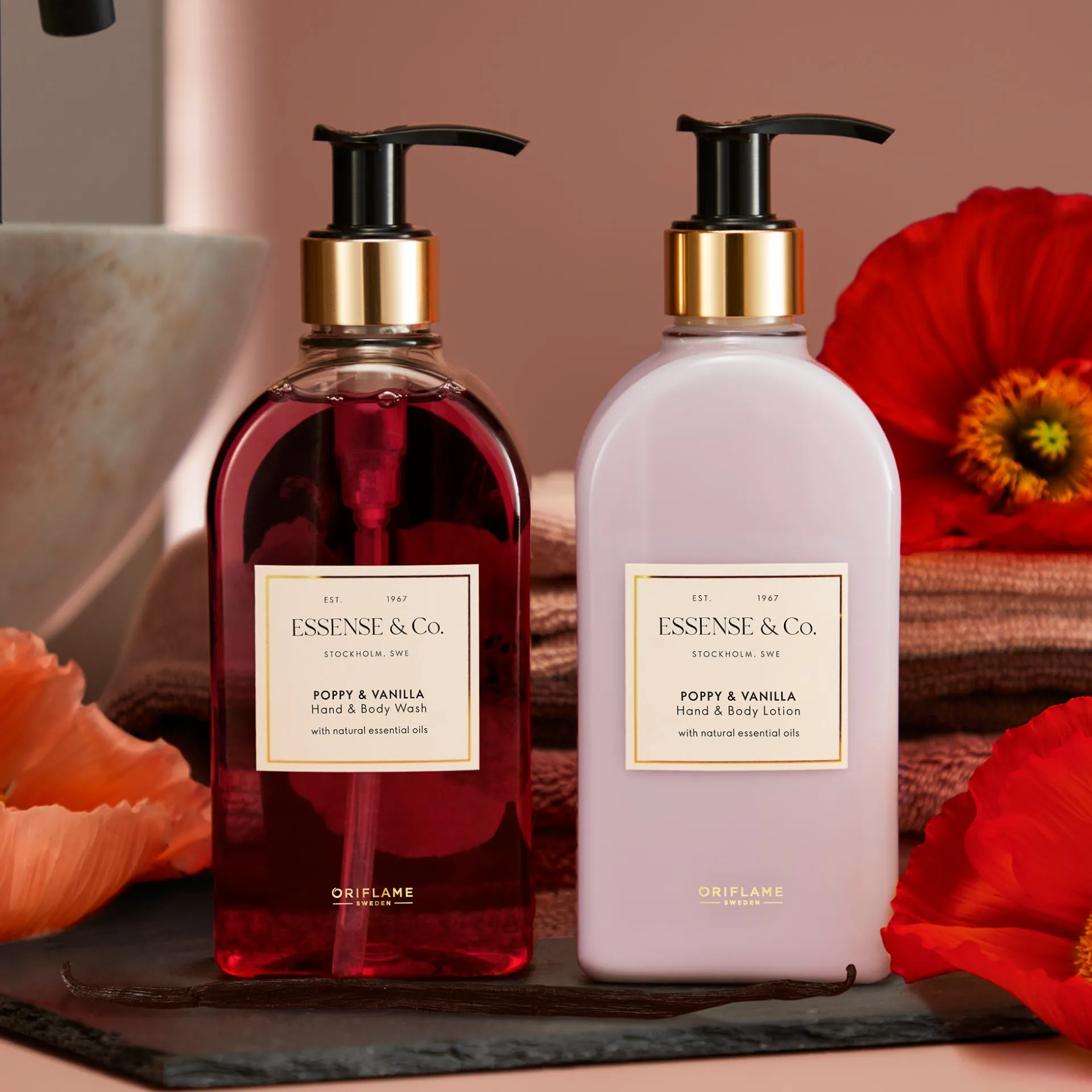 Loção de Corpo & Mãos Papoila e Baunilha Essense&Co. 300 ml.