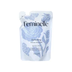 Recarga Lavagem Íntima Refrescante com Água de Rosas Feminelle 300 ml.
