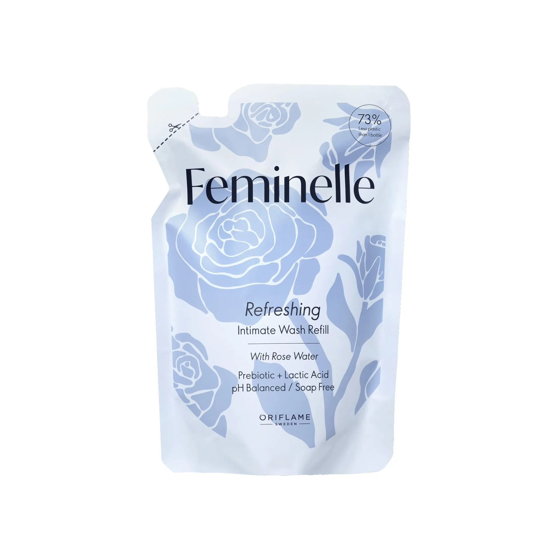 Recarga Lavagem Íntima Refrescante com Água de Rosas Feminelle 300 ml.