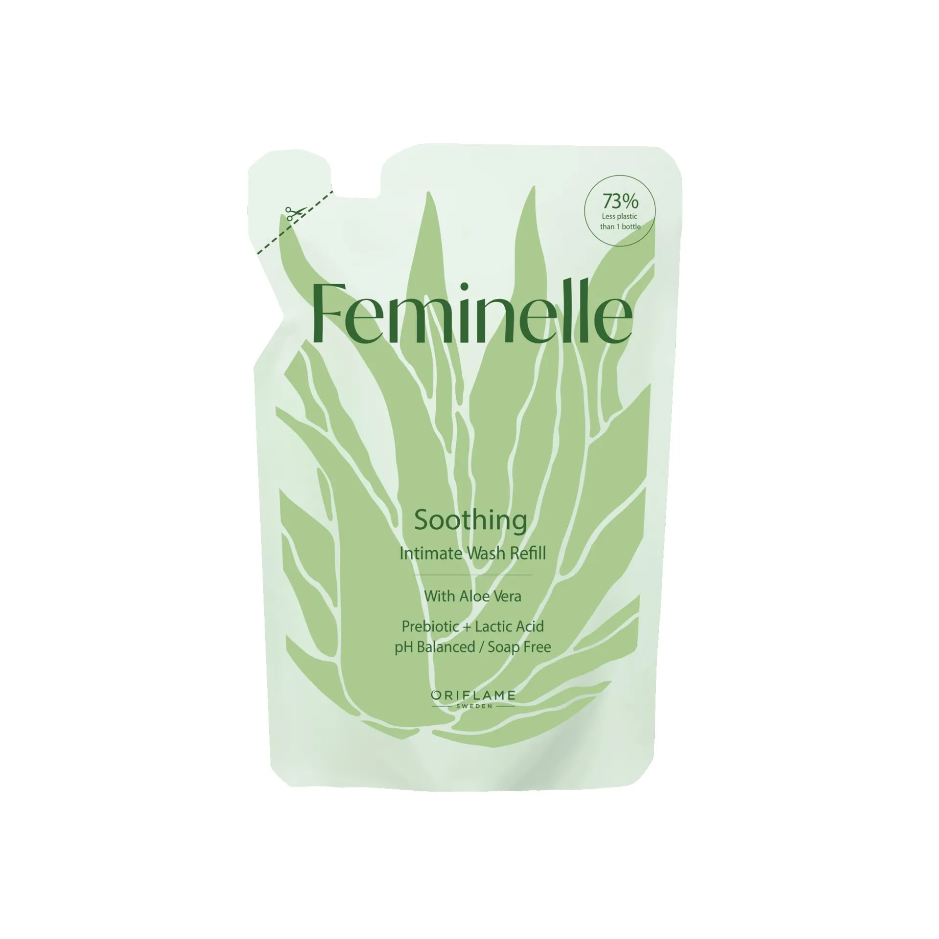 Recarga Lavagem Íntima Suavizante com Aloe Vera Feminelle 300 ml.